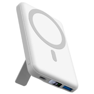 AOGUERBE Batterie Externe avec Magsafe pour iPhone, 10000mAh Power Bank Magnétique Sans Fil - Wireless Pliable Magnetic Battery PD 22.5W Charge Rapide et Affichage LED Chargeur pour iPhone 12-17 Série