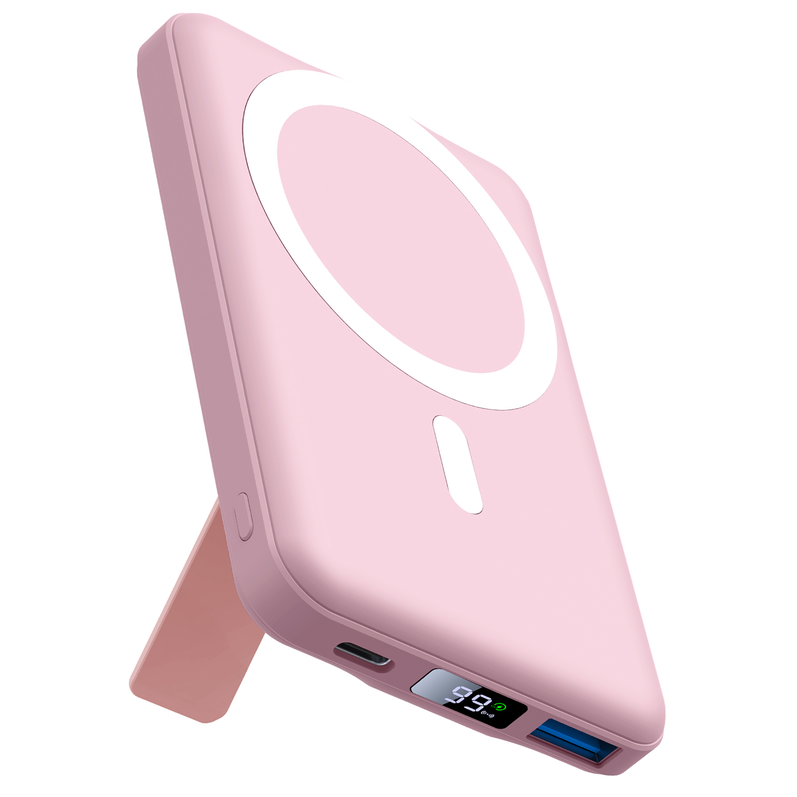 For Mag-safe Power Bank, AOGUERBE Magnetische Draadloze Powerbank 10000mAh, Magnetische Externe Batterij 22,5 W PD snel opladen met LED-display voor iPhone 16/15/14/13/12 Series